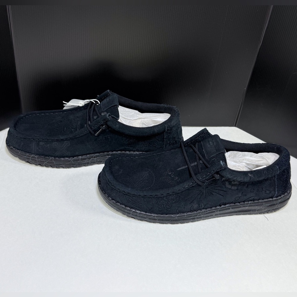 Men's Hey Dude x Wally Jelly Roll Black Loafers Slip on Shoes - Picture 3 of 12